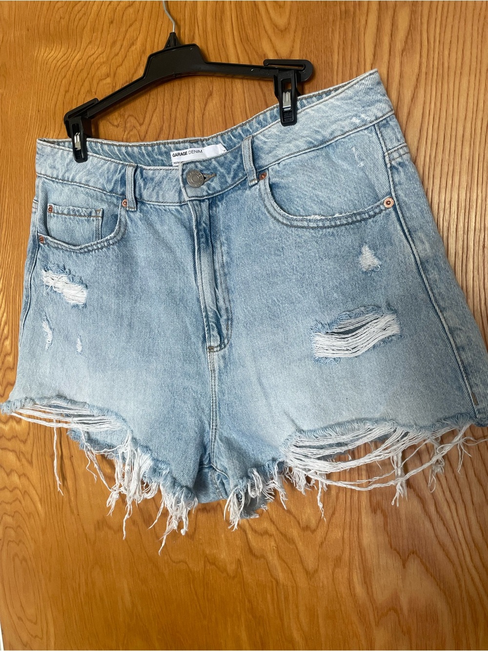 Garage Light Blue Distressed Denim Cutoff Shorts